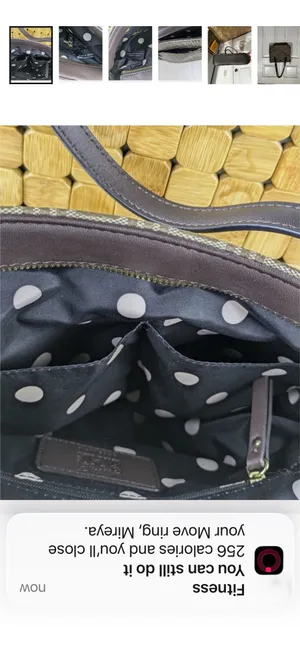 Anne Klein Brown Patterned Shoulder Tote with Brown Handles  thumbnail 7