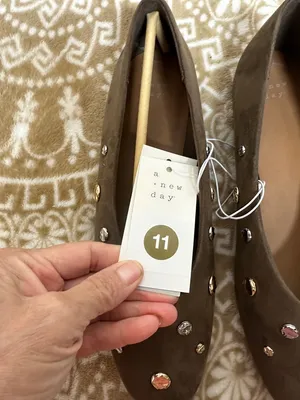a new day Taupe Suede Studded Ballet Flats thumbnail 2