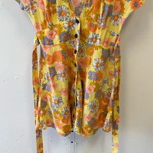 Marine Layer Camila Dress V-Neck A-Line Mini Yellow Vintage Floral Print Small‎ thumbnail 5