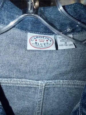 Vintage 90s Denim Jean Jacket Frayed Hem cottagecore thumbnail 4