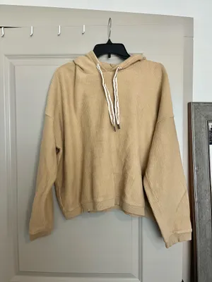 Aerie tan ribbed hoodie thumbnail 2