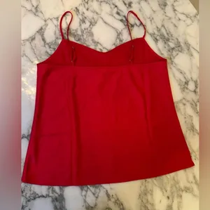 NWT J Crew Candy Apple Red satin camisole - 2 small pinch marks from hanger thumbnail 5
