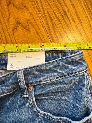 NWT American Eagle Outfitters Mom Shorts Blue Denim Size 20W Super High Rise thumbnail 8