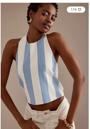 Bishop + Young Striped Halter Top thumbnail 1