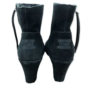 Toms black side zipper ankle booties thumbnail 4