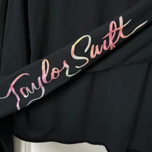 Taylor Swift Long Sleeve Crop Top 100% Cotton Black Rose Graphic Lover Era Med thumbnail 4