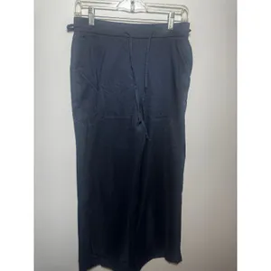 OGL Move Navy Blue High Rise Wide Leg Trousers Elastic Waist Pockets Size M New thumbnail 5