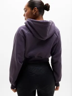 New Athleta XL Simone Biles Forever Fleece Crop Full Zip Twilight Purple X-Large thumbnail 3