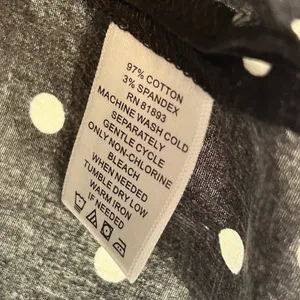 Denim & Company Womens XL Black White Polka Dot Sleeveless Button Down Shirt thumbnail 4