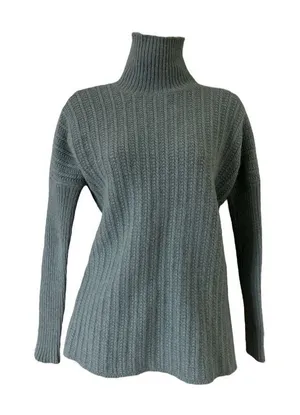 Garnet Hill Turtleneck Sweater Size XS Relaxed Blue Lambs wool Angora thumbnail 1