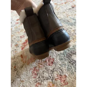 Maurices Womens Brown Black Faux Fur Lined Lace Up Duck Boots Size 9 thumbnail 3