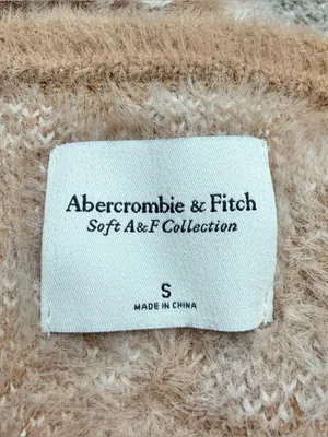 Abercrombie & Fitch Soft A&F Leopard Print Sweater Small S Tan White Scoop Neck thumbnail 5