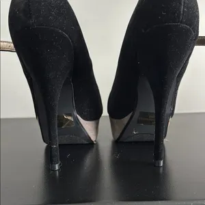Rue21 Black and Gray/Tan‎ Platform Heels Sz SM thumbnail 7