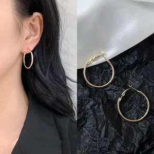 Lightweight Gold Hoop Earrings for Women Classic Simple Style thumbnail 3