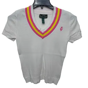 Vintage Lauren Ralph Lauren‎ Size Large Short Sleeve Sweater Preppy Tennis Y2K thumbnail 1