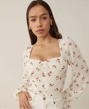 Reformation Chase Cherry Top thumbnail 1
