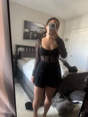 Urban Outfitters Black Lace Romper thumbnail 3