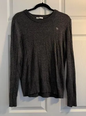 Abercrombie Crewneck Sweater Gray Small Cashmere Blend Minimalist‎ Casual Office thumbnail 1