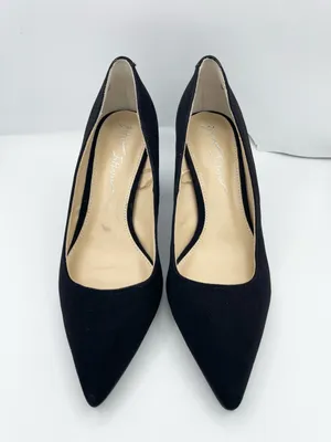 Betsey Johnson pointed toe rhinestone block heel black pumps Size 7.5M thumbnail 5