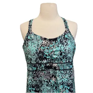 Marmot Active Dress L Built in Bra Athletic Green Back Tank Abstract Artsy thumbnail 2