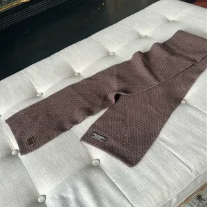 Coach Wool Blend Knit Brown Scarf One Size thumbnail 7