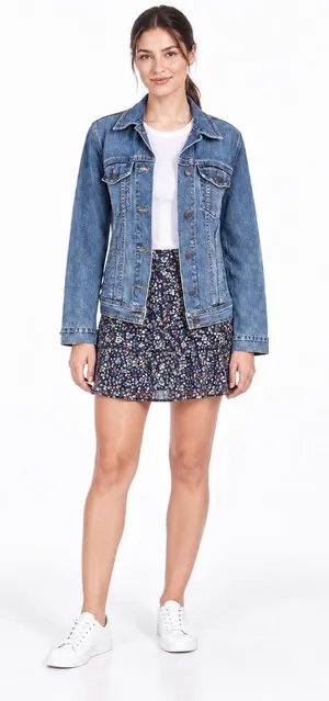 Old Navy Medium Wash Denim Jacket thumbnail 1