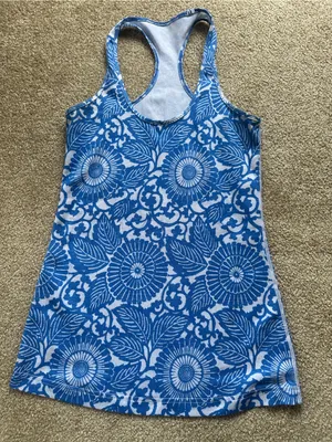 lululemon athletica Blue Floral Racerback Tank thumbnail 1