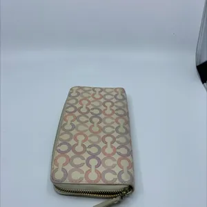 Coach Signature C Dot Cream Multi Zip Around Wallet thumbnail 4