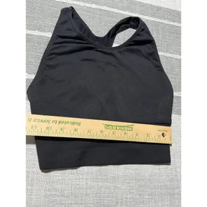 PINK Victoria's Secret Active Black Seamless High Neck‎ Crop Sports Bra Medium thumbnail 3