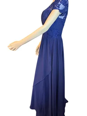 Gown Gallery Lace & Chiffon Mother of the Bride Dress Royal Blue Size 8 NWT thumbnail 3