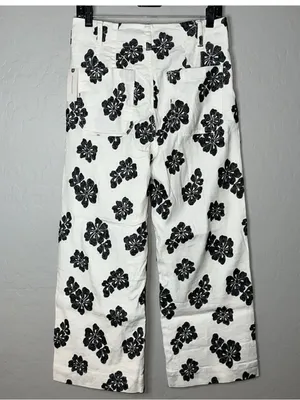 Anthropologie Maeve Colette Embroidered High-Rise Wide-Leg Pants in Magic Fabric thumbnail 3