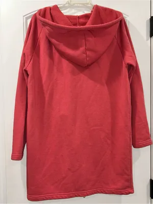 Zenana Outfitters Coral Full-Zip Hooded Long Sweatshirt Women’s M/L thumbnail 6