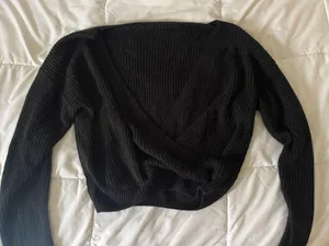 Amazon Black Wrap Around Sweater thumbnail 1