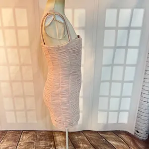 House of CB London Pink Cate Ruched Mesh Square Neck Bodycon Mini Dress Medium thumbnail 7