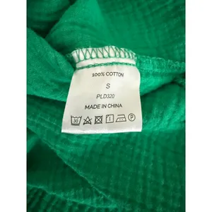 Pink Lily Womens Kelly Green 100% Cotton Oversized Button Up Shirt Top S Holiday thumbnail 4