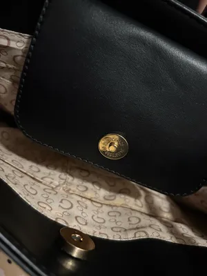 Guess Black Logo-Print Tote with Gold Hardware thumbnail 6