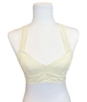 Free People Intimately Gallon Stretch Floral Lace Racer Back Bralette Size Small thumbnail 4