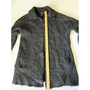 Rachel Zoe Charcoal Gray Wool‎ Blend Long Coat Classic Winter Outerwear size M thumbnail 4