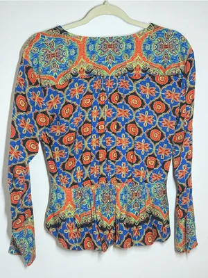 Free People Falling for You Top, Blue Combo size XS thumbnail 7