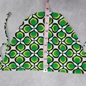 Ingear Green Black White Floral Geometric Tie Bikini Bottom Swimwear‎ Medium thumbnail 4