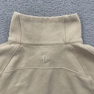 Lululemon Scuba Oversized Funnel Neck Half Zip Sweatshirt Trench Tan Women's M/L thumbnail 4