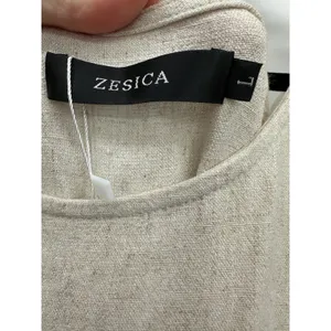 Zesica‎ Romper Jumpsuit Women Sz L Cream Linen Blend Pockets Lagenlook Boho NWT thumbnail 6