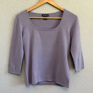 Mendocino Cashmere Top‎ Size Small 3/4 Sleeves EUC Purple thumbnail 1