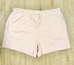 Nike‎ Womens Sportswear Jersey Shorts Light Pink Embroidered Logo CJ3754-663 thumbnail 1