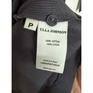 Ulla Johnson Tank Top Women P Grey Ribbed Cotton Tie Shoulder Henley Scoop Neck‎ thumbnail 7