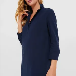 Pomander Place Blue Swim Coverup with Collared Neckline‎ Size XXL thumbnail 2