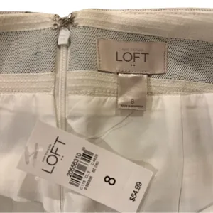 LOFT Gray & White Striped Pencil Skirt with Button Accents & Pockets Size 8 NWT thumbnail 4