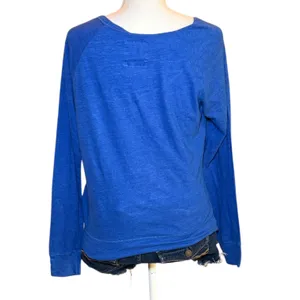 Hollister Blue Long Sleeve Top Womens Small Scoop Neck Raglan Casual Shirt‎ thumbnail 5