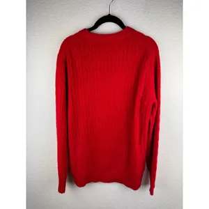 J Crew Cable Knit‎ Wool Sweater Womens Size S Red Holiday Cozy Winter Classic thumbnail 3