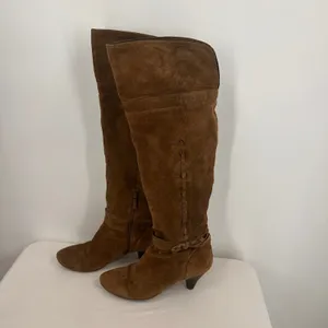 Nine West Brown Leather Suede Adele Knee High Boots Size 8 thumbnail 6
